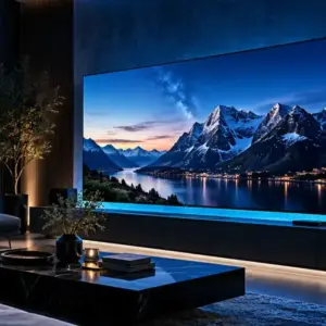Salon avec télévision 4K pour un abonnement IPTV premium 3 mois