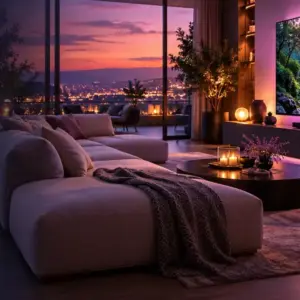 Salon familial avec télévision pour un abonnement IPTV premium famille